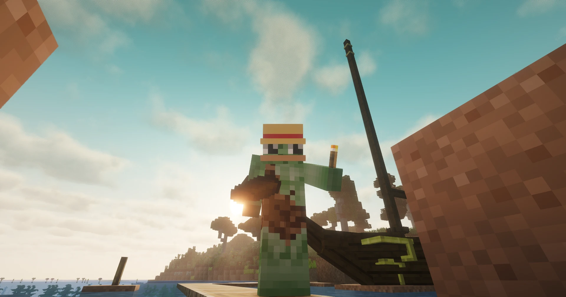 Gregoria man posing with sloop