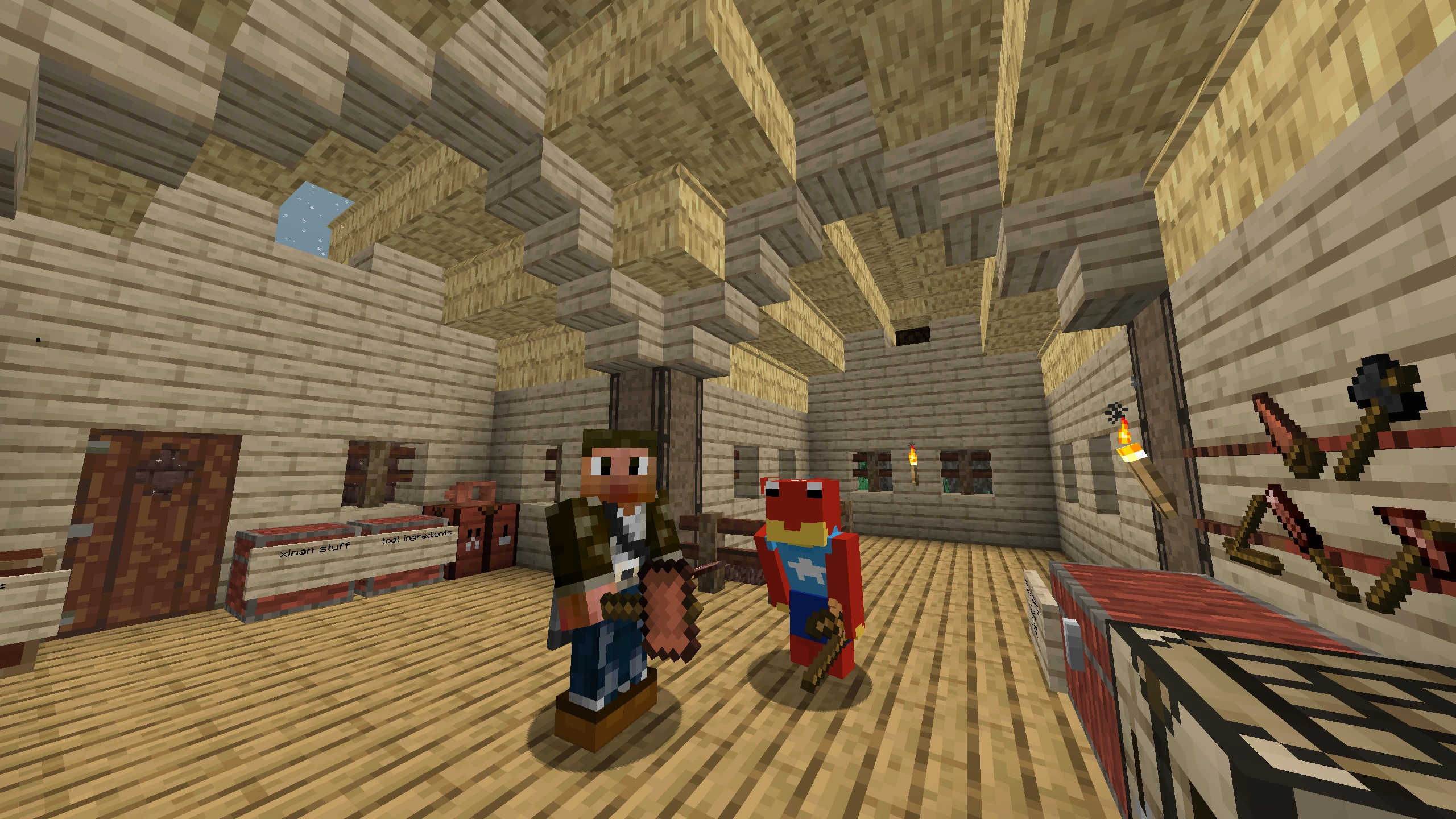 <span class="username">BobBuildsBlocks</span> and <span class="username">foxluma</span> enjoying a roof over their heads