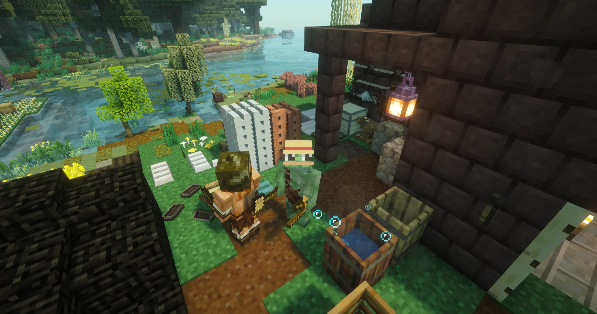 <span class="username">ILaikRice</span> proudly showing off a metric tonne of native metals to <span class="username">BobBuildsBlocks</span>