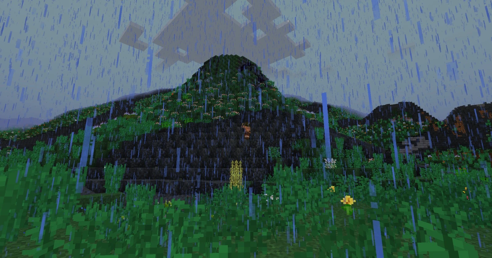 <span class="username">BobBuildsBlocks</span> on a volcano while exploring the island
